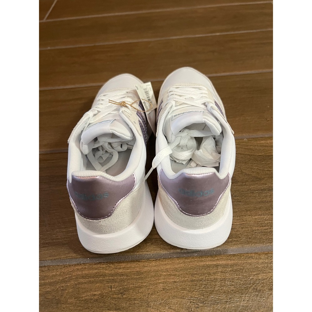 Adidas Run 60s 2.0 Womens Sneakers White Metallic Purple GX1713 Size 7 NEW - Picture 3 of 7